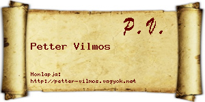 Petter Vilmos névjegykártya